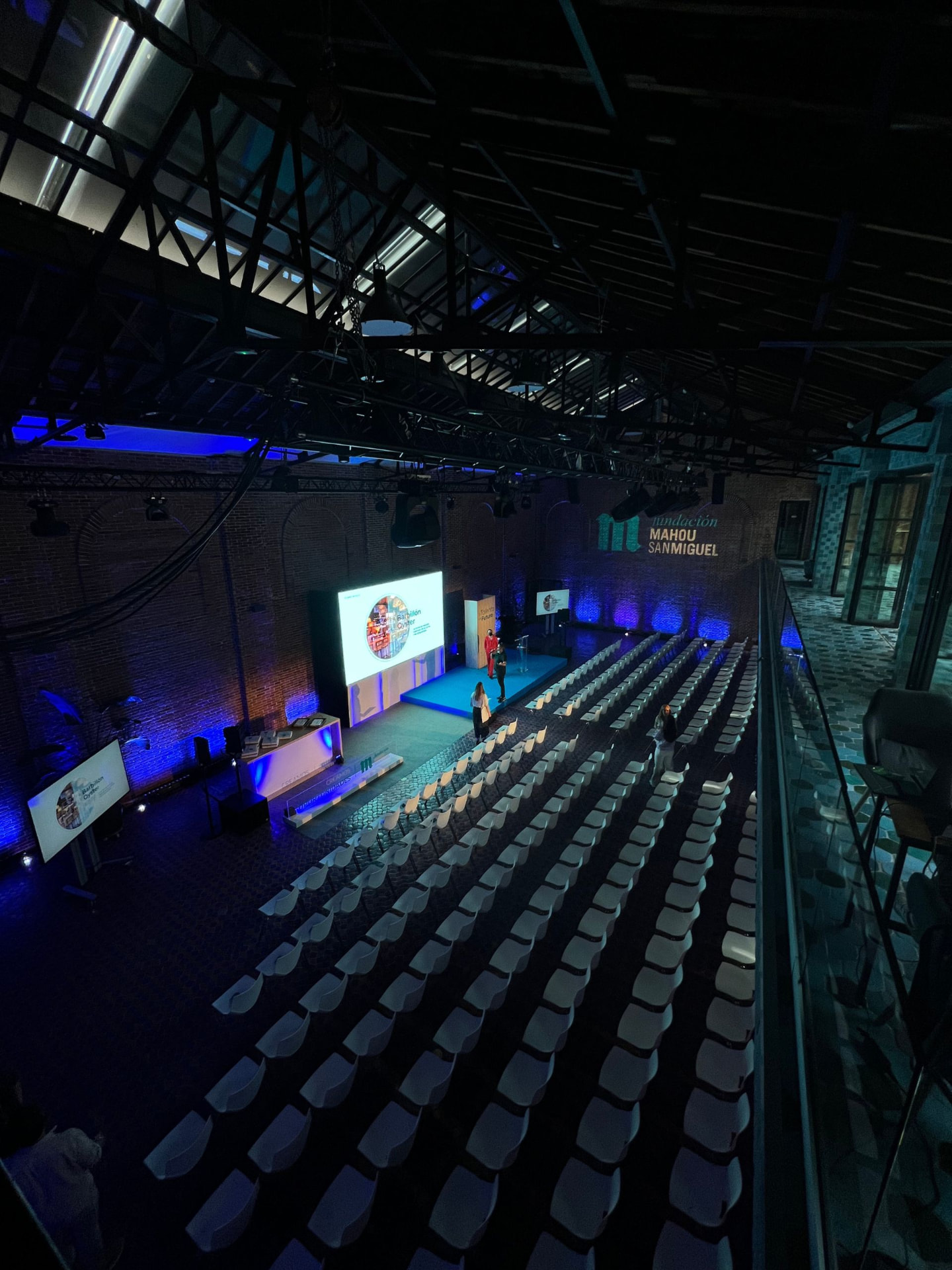 The auditorium layout prepared for a conference at La Imprenta